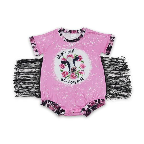 SR0105 baby girl clothes cow tassel summer bubble-promotion 2025.4.19 $5.5