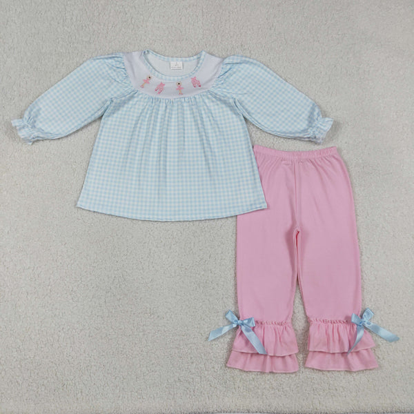 GLP2925 RTS  toddler girl clothes pricess embroidery ballet girl  winter embroidery set