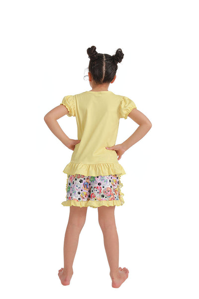 C1-28 kids clothing cartoon dog yellow short sleeve summer set-promotion 2024.3.23 $5.5