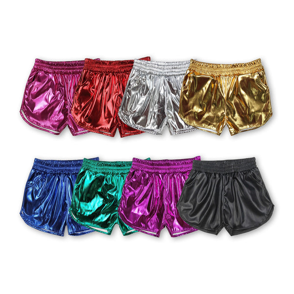 RTS baby girl clothes colorful leather matching girl summer shorts