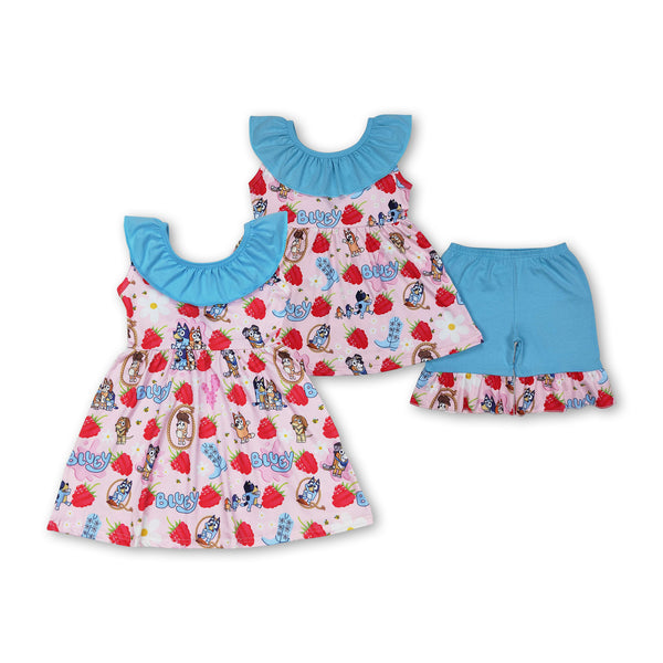 RTS toddler clothes matching clothing cartoon dog kids summer clothing