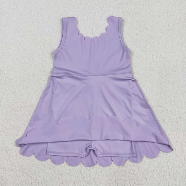 GSD2372 RTS girl clothes purple girl summer dress yoga clothes atheletic clothes