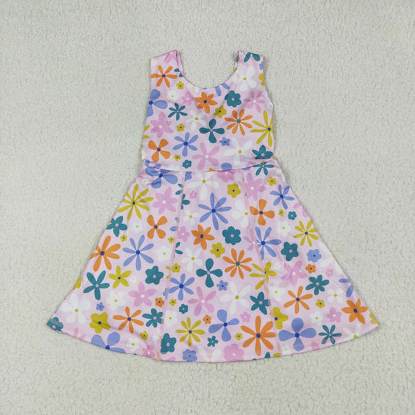 GSD2113 RTS toddler clothes floral girl summer dress yoga clothes