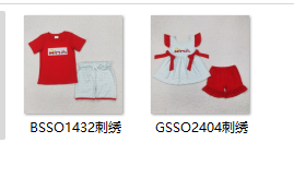 RTS toddler clothes red tractor matching kids summer shorts set-embroidery