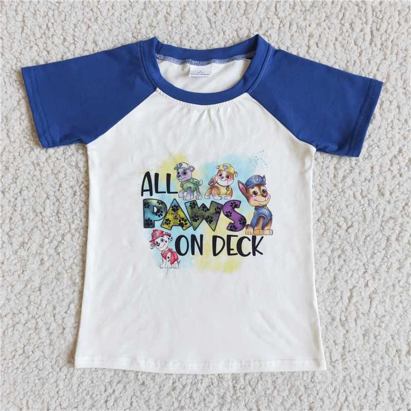 D6-2 boy cartoon blue dog summer tshirt top-promotion 2024.3.16 $2.99