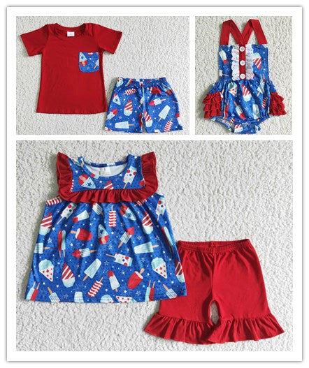 kids clothing july 4th popsicle matching clothes