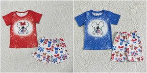 kids summer july 4th matching cartoon clothes