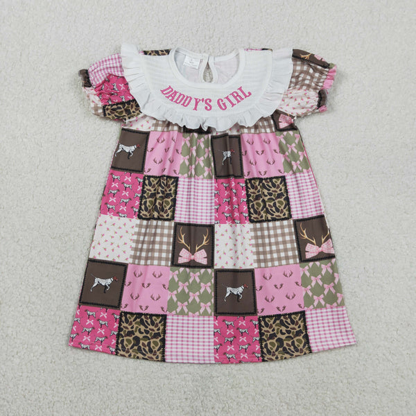 GSD3484 RTS  toddler girl clothes daddy’s girl smock print girl summer dress