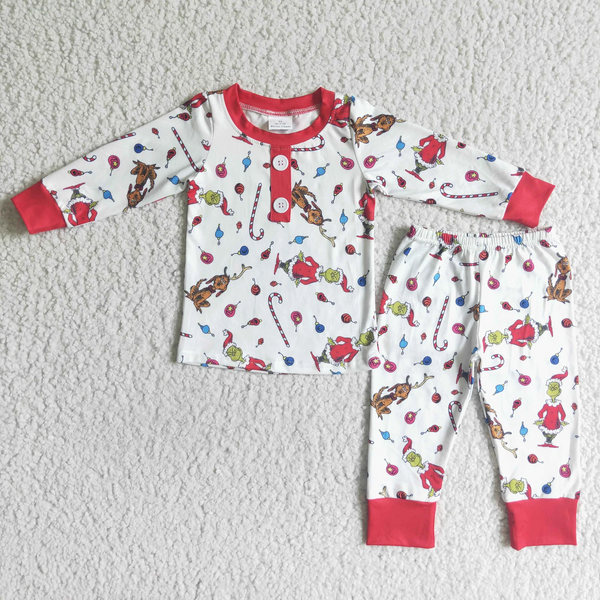 kids christmas long sleeve pajamas