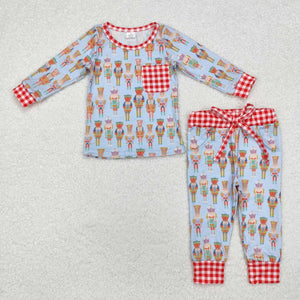 BLP0521 RTS toddler boy clothes boy christmas pajamas set 1-bamboo