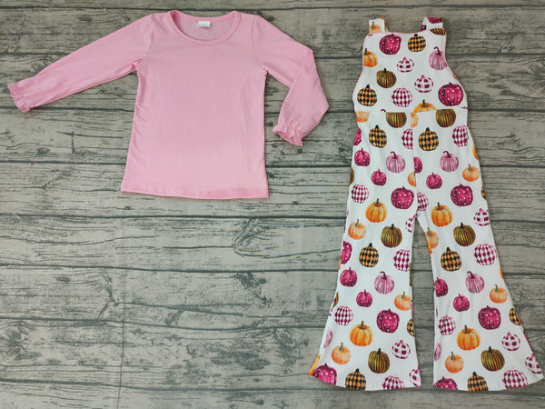 GLP0188 pink pumpkin toddler girl clothes kids halloween costume