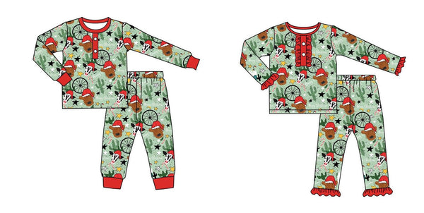 cow christmas sleepwear matching christmas pajamas set