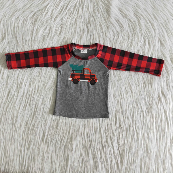 tree truck plaid matching christmas clothes