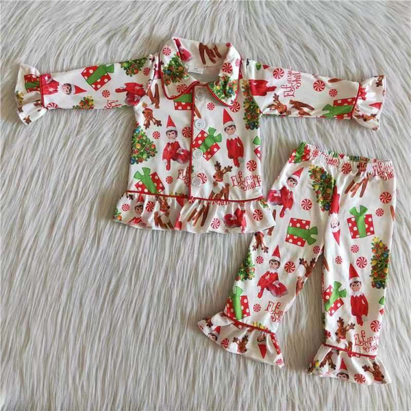 kids clothes sleepwear christmas pajamas set