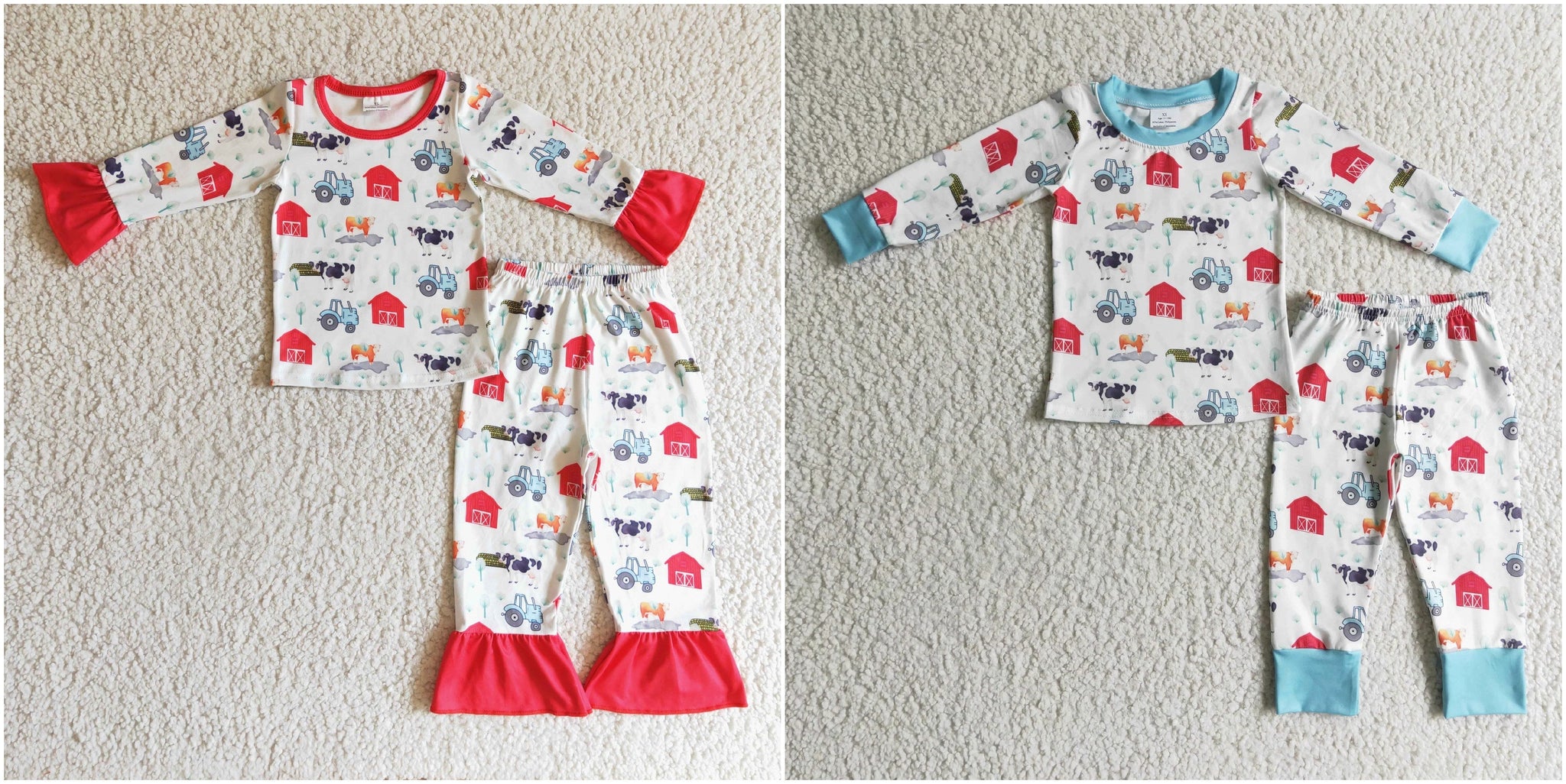 sleepwear children clothes farm winter pajama set