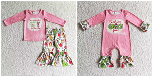 baby girl clothes pink cartoon christmas boutique kids clothing