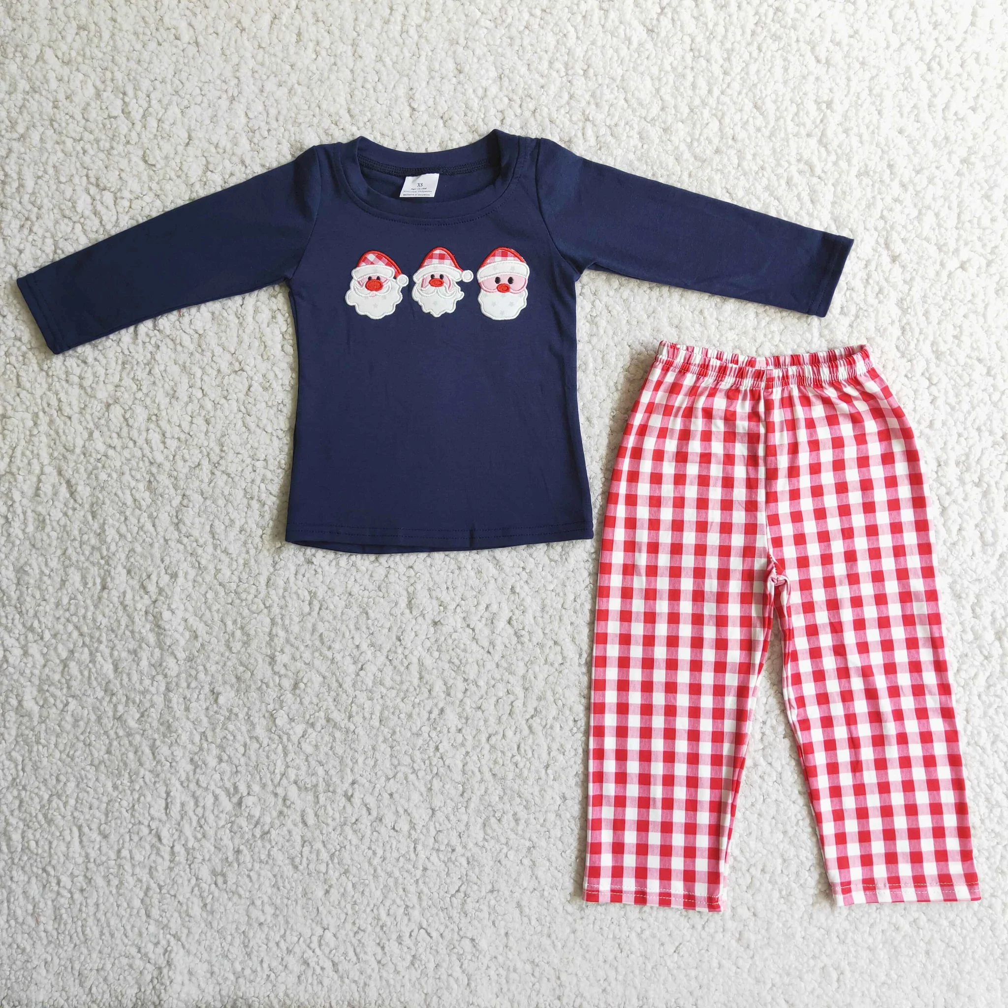 toddler clothes navy santa claus matching christmas outfits