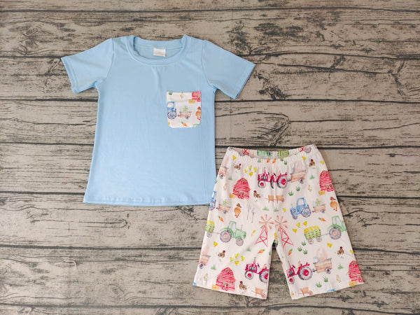 BSSO0142 baby boy clothes pocket farm animal summer outfits-promotion $5.5 2026.3.7