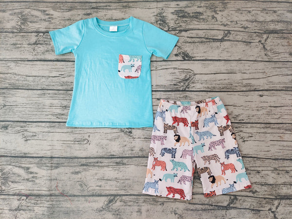 BSSO0119 baby boy clothes pocket tiger shorts set summer outfits-promotion 2024.6.29 $5.5