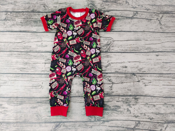 SR0206 baby boy clothes red crawfish romper