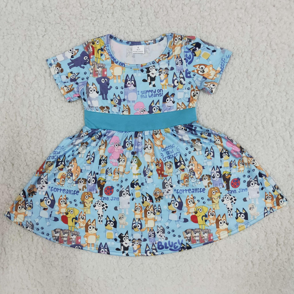 toddler clothes blue cartoon animal dog matching summer clothes