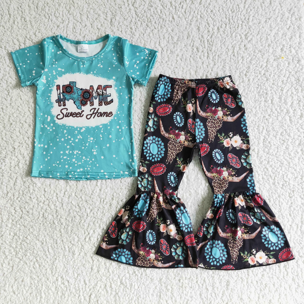 B17-28 toddler girl clothes bells set sweet home spring fall outfit-promotion 2024.6.8 $2.99