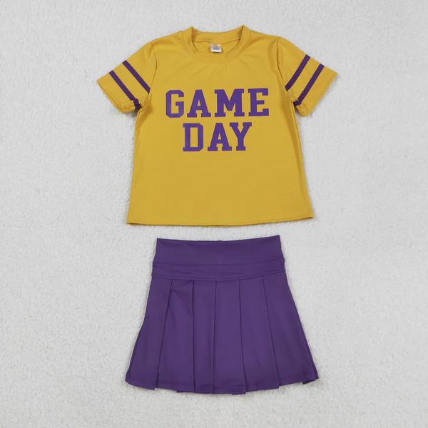 RTS girl clothes girl summer set  vinyl game day girl summer short skirt set-2025.9.4