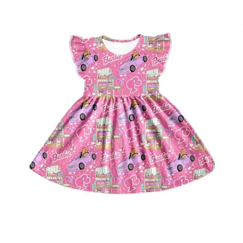 custom order MOQ:5pcs each design pink girl summer dress