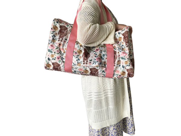 BA0008 USA warehouse 25.5.14-1 highland cow buff bag travel bag duffle Bag