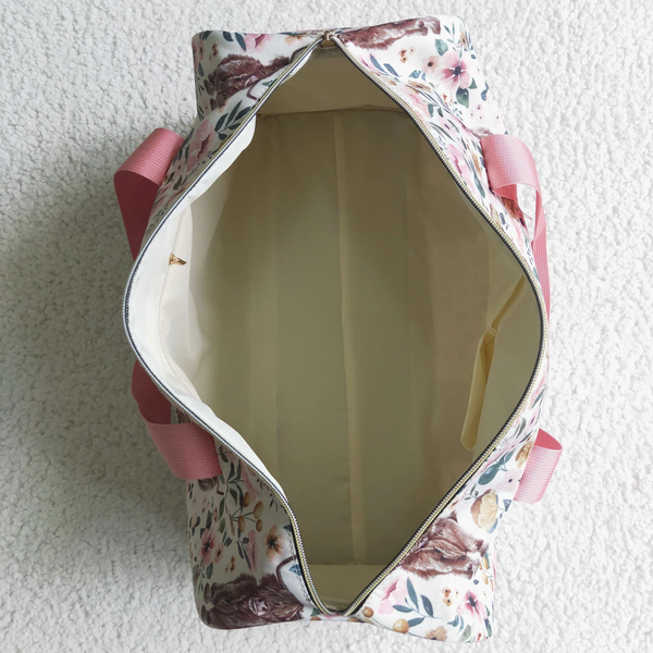 BA0008 USA warehouse 25.5.14-1 highland cow buff bag travel bag duffle Bag