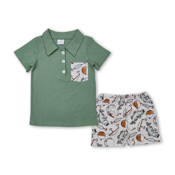 RTS Boy Summer Clothes Fish Boy Summer Matching Clothing