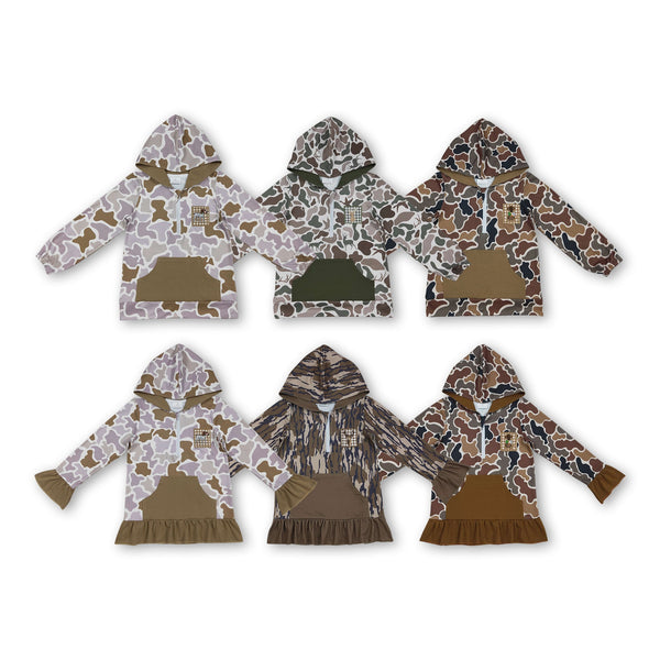 RTS toddler clothes matching clothing embroidery camo baby top kids winter clothing-2025.12.6