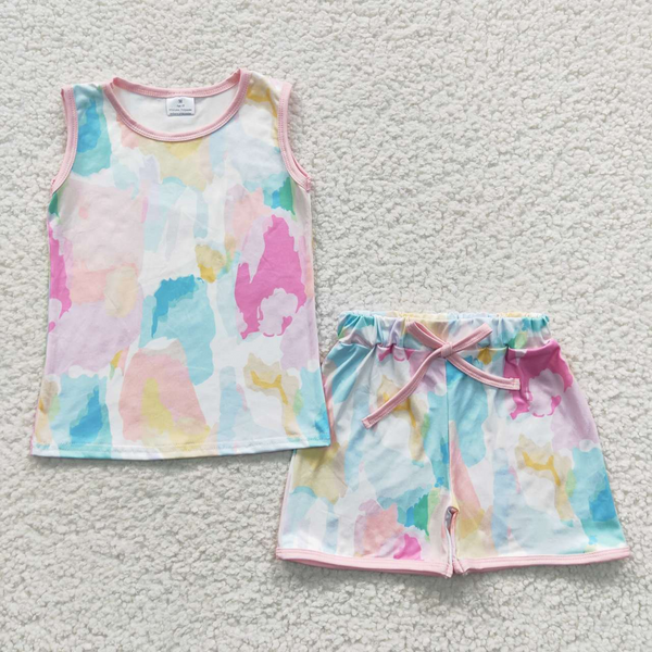 toddler girl clothes sleeveless baby girl summer shorts set
