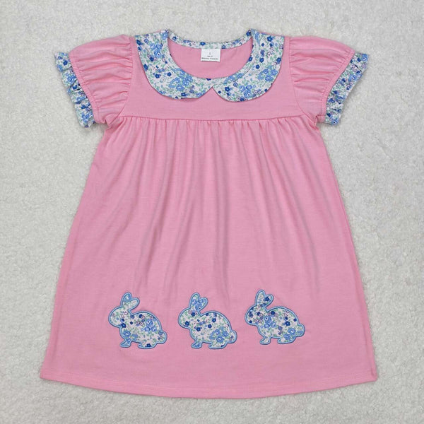 GSD1615 RTS girl easter dress bunny embroidery summer dresses