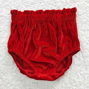 SS0103 RTS  baby clothes velvet red bummies bloomer baby summer bottom