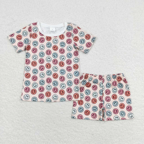 GSSO1160 RTS baby girl clothes smile toddler girl summer outfit 3-6M to 7-8T