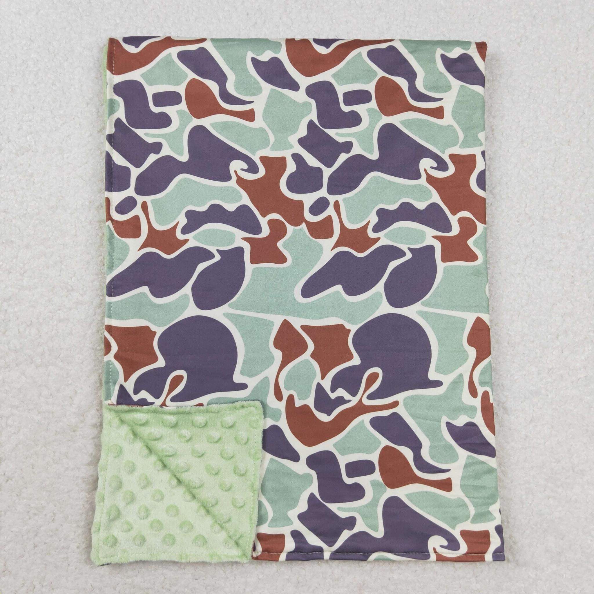 BL0144 RTS newborn blanket  camouflage baby blanket minky blanket