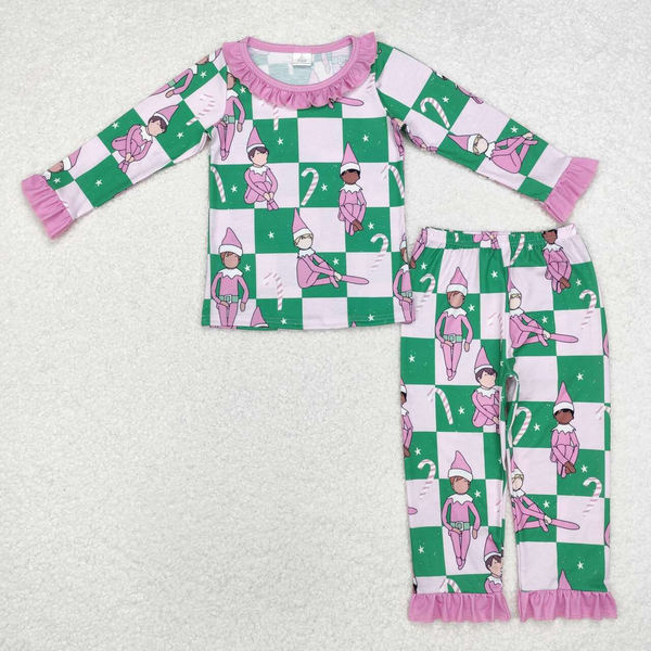 RTS kids matching christmas pajamas bamboo plaid christmas clothing