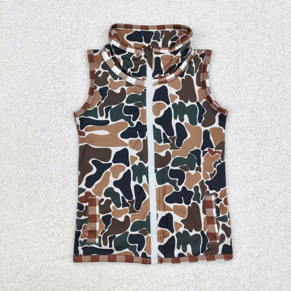 GT0741 RTS toddler girl clothes sleeveless camouflage girl winter set