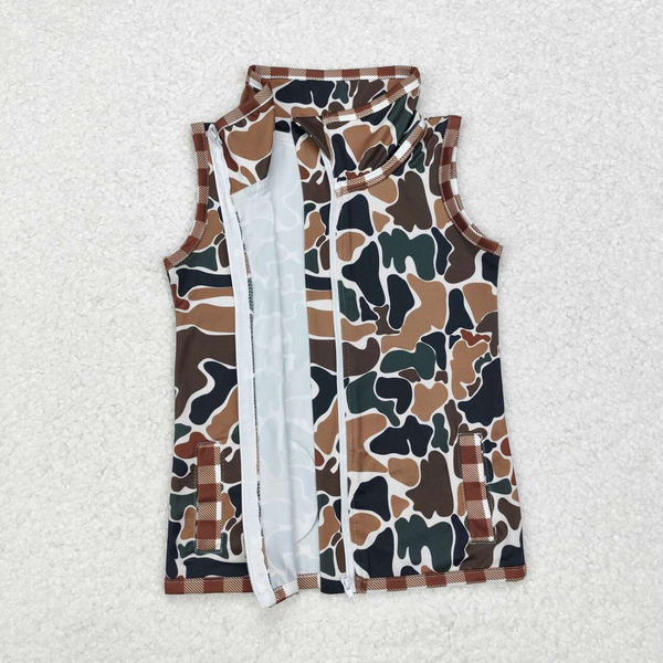 GT0741 RTS toddler girl clothes sleeveless camouflage girl winter set