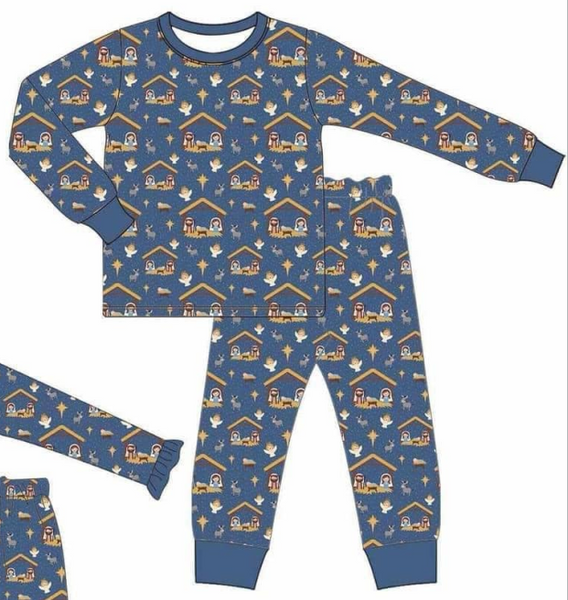 Custom order MOQ  3pcs each design baby boy clothes jesus boy winter pajamas set