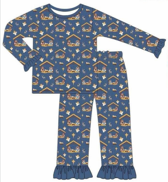 Custom order MOQ  3pcs each design baby boy clothes jesus boy winter pajamas set