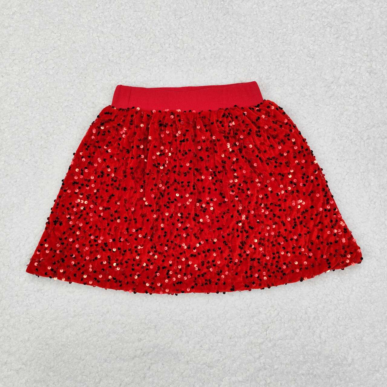 GLD0671 RTS toddler girl clothes crutch girl christmas short skirt outfit sweater shirt+sequin skirt 2