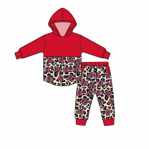 Custom order MOQ 5pcs each design toddler clothes state toddler winter hoodies set 2