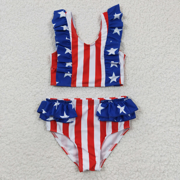 kids clothing RTS boys and girls summer matching 4th of July swim wear