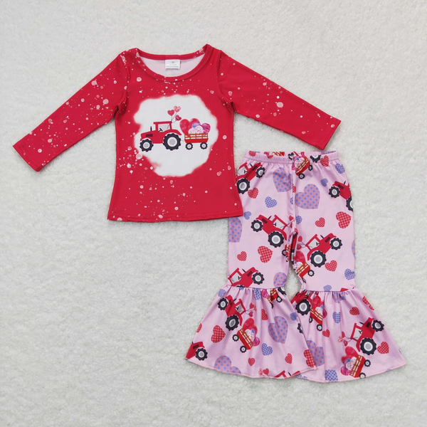 RTS kids valentines day  matching clothing heart truck valentines day outfit