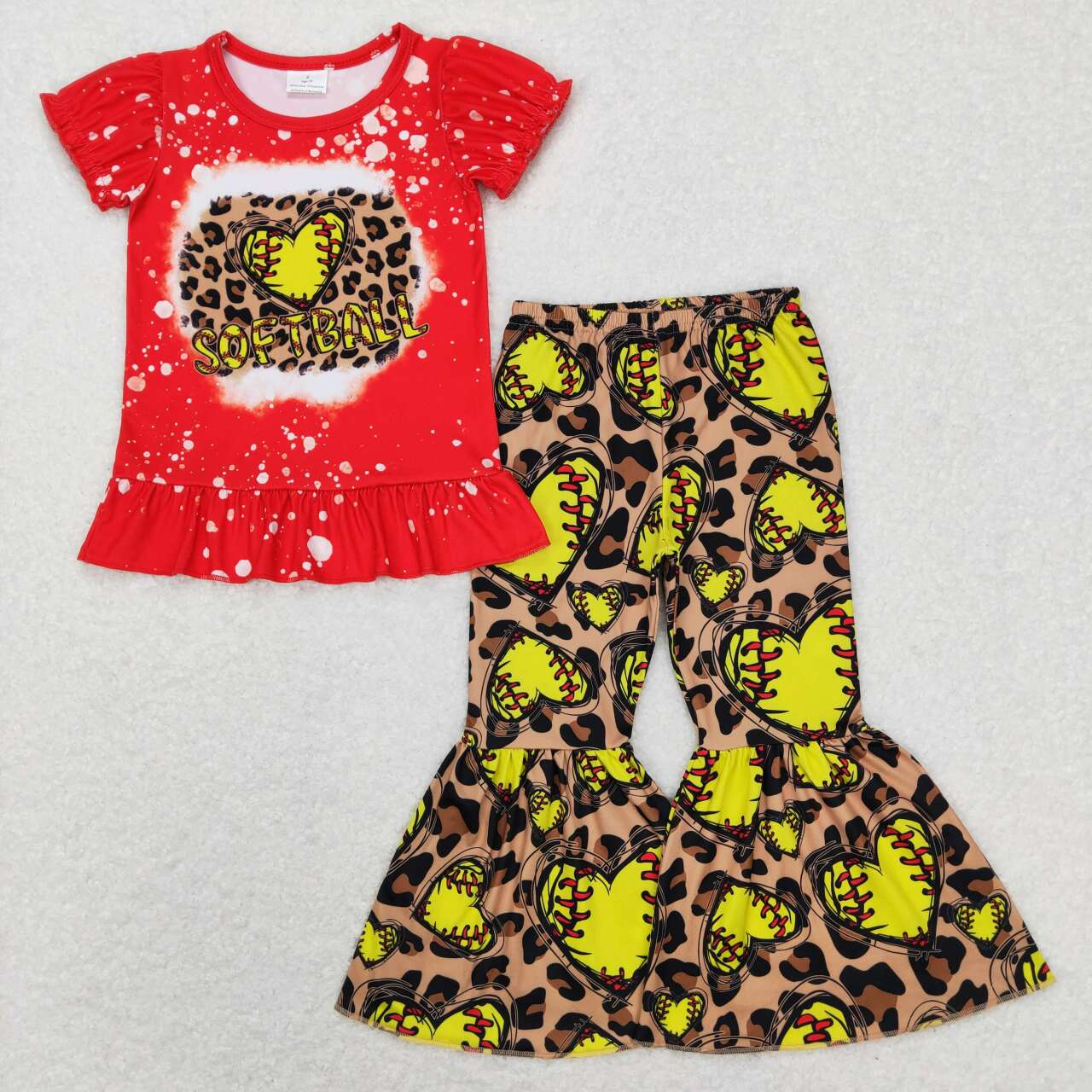 Kids clothing matching soft ball summer clothing