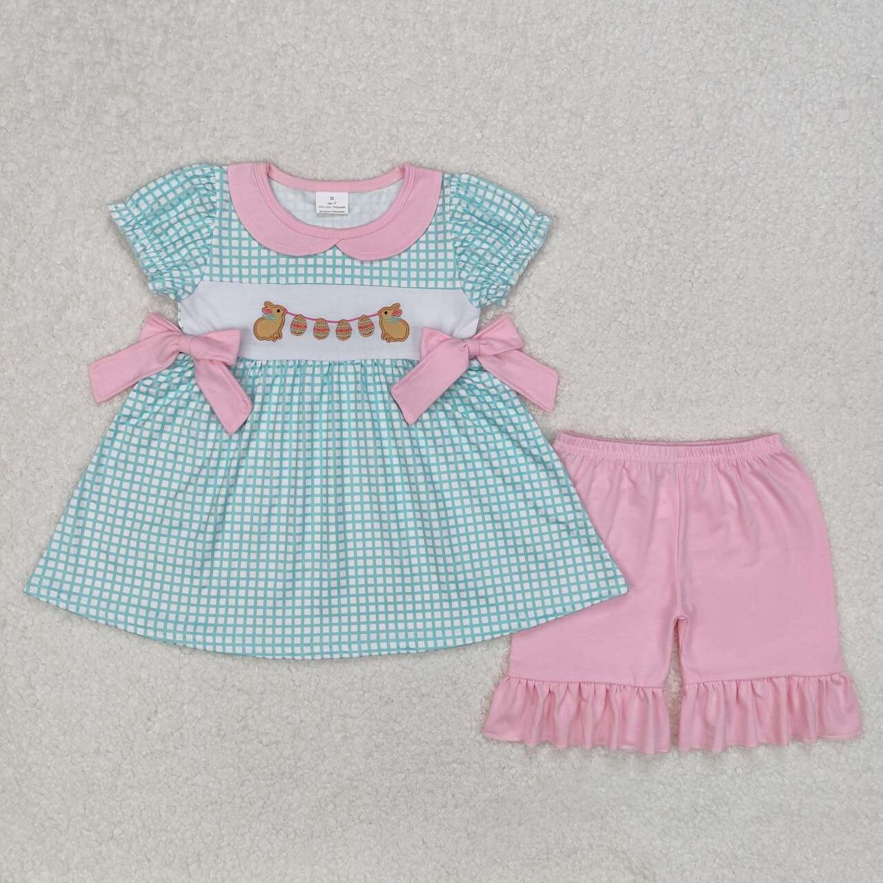 GSSO1882 RTS girl clothes bunny girl easter summer outfit embroidery