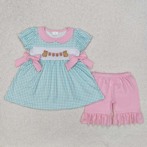 GSSO1882 RTS girl clothes bunny girl easter summer outfit embroidery