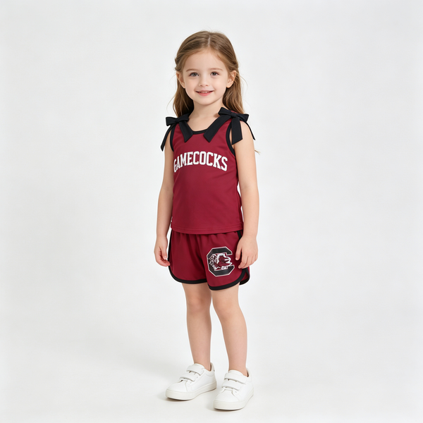 RTS GSSO3835 toddler girl clothes cotton+vinyl pattern  girl summer shorts set 2